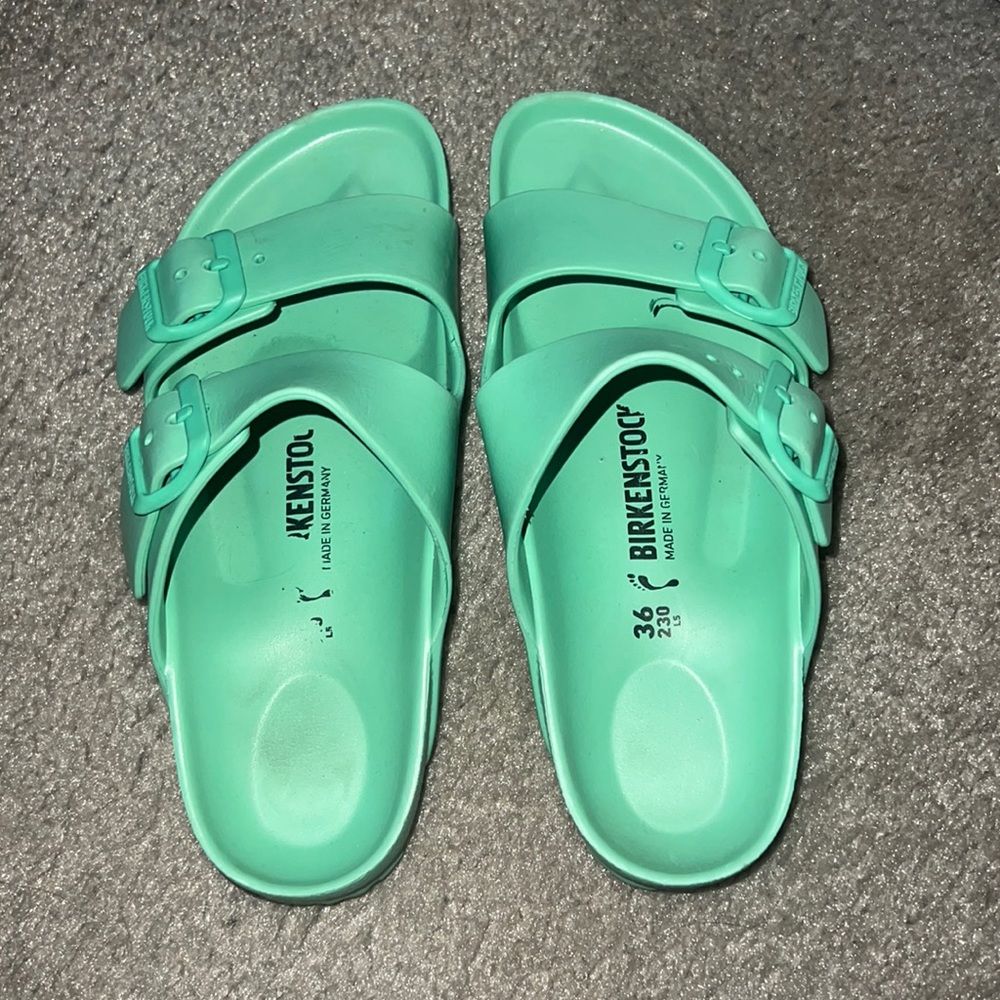 Women’s rubber Birkenstocks .